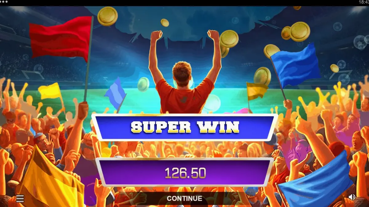 ภาพบรรยากาศสนามฟุตบอลในเกมสล็อต Ultimate Goal Blitz