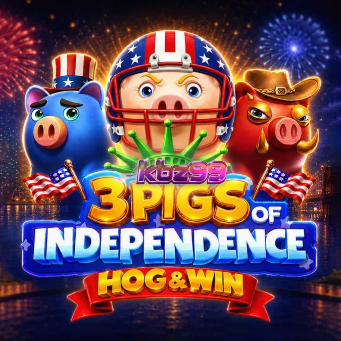 3 Pigs of Independence Hog & Win gameplay screen with patriotic theme
